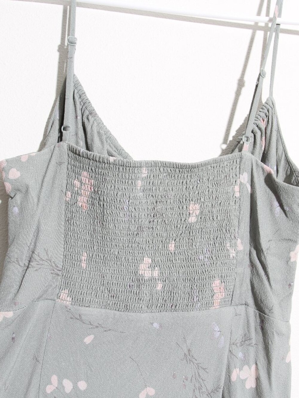 Aritzia Wilfred Bellow Mini Dress Sage Frost Green Heirloom Pink Floral Size 6 - Picture 9 of 13